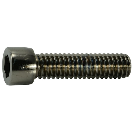 5/16-18 Socket Head Cap Screw, Black Chrome Plated Steel, 1-1/4 In Length, 6 PK